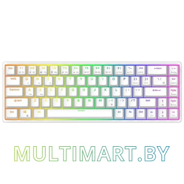 Клавиатура Royal Kludge RKG68 RGB (белый, Gateron Yellow)